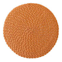 Orange Round Braided Placemat, 15"