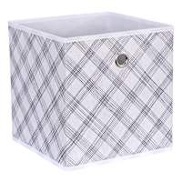 Grey Square Crossover Foldable Fabric Square Bin