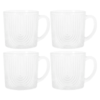 Barista Set of 4 Arch Glass Mugs, 15oz