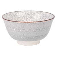 Grey Circles & Swirls Printed Bowl, 11oz
