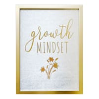 Glass Framed Foiled Growth Mindset Print Wall Sign, 12x16