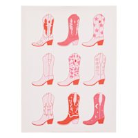 Pink Cowboy Boots Canvas Wall Art, 12x16
