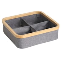 4-Compartment Bamboo Storage Bin