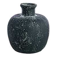 Black Cement Vase, 9"