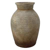 Brown Ceramic Vase, 12"