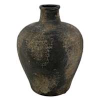 Black Ceramic Vase, 10.5"