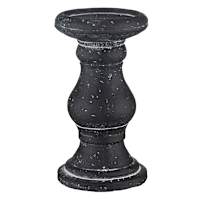 Black Cement Candle Holder, 7"