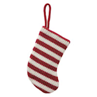 Knit Red Striped Stocking, 5"