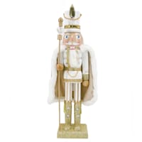 Gold & White Nutcracker with Cloak, 15"
