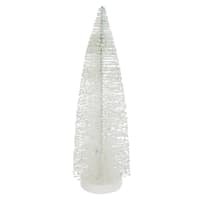 White Glittered Bottlebrush Tree, 16"