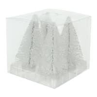 4-Pack White Bottlebrush Trees, 5"