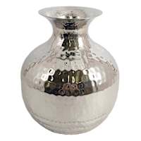 Found & Fable Hammered Metal Vase, 8"
