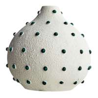 Found & Fable White & Black Vase, 7"