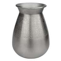 Found & Fable Half Etching  Extra Small Metal Vase, 4.7"
