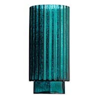 Found & Fable Green Ribbed Glass Vase, 10"