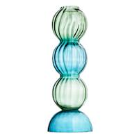 Found & Fable Green Glass Optic Ball Vase, 15"