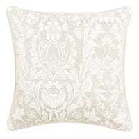 Ivory Floral Damask Throw Pillow, 18"