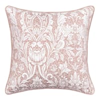 Blush Floral Damask Throw Pillow, 18"