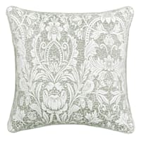 Sage Floral Damask Throw Pillow, 18"