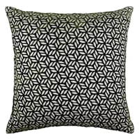 Olive Petal Cut Velvet Throw Pillow, 18"