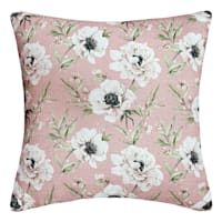Mauve Peony Printed Throw Pillow, 18"