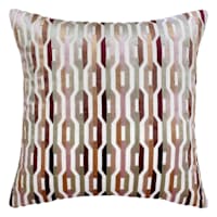 Spice Geo Link Cut Velvet Throw Pillow, 18"