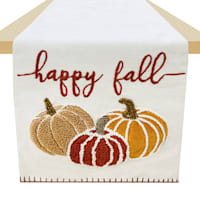 Homespun Harvest Happy Fall Table Runner, 72x13