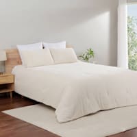 Honeybloom 3-Piece Ivory Cozy Knit Comforter Set, Full/Queen