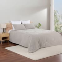 Honeybloom 3-Piece Light Grey Cozy Knit Comforter Set, King