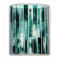 Found & Fable Green Glass Hurricane, 6"
