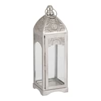 Found & Fable Silver Metal Lantern, 16"