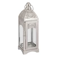 Found & Fable Silver Metal Lantern, 12"