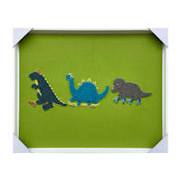 Tiny Dreamers Framed Embroidered Dino Wall Art, 20x16