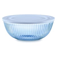 Pyrex Blue Prepware Bowl with Lid, 4.5qt