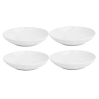 Set of 4 White Round Shallow Bowls, 5"