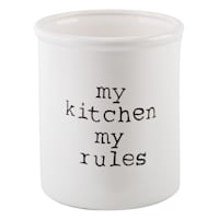 White My Kitchen My Rules Kitchen Utensil Holder