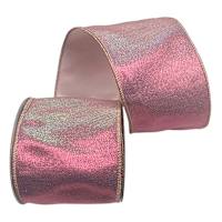 Pink 4" Splash Metallic Ribbon, 5yd
