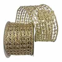 Gold 3" Net Ribbon, 5 Yd