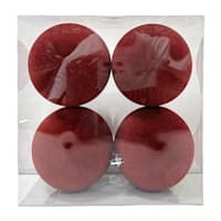 Classic Christmas 4-Count Burgundy Flocked Ornaments, 3.9"