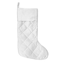 White Qulited Silk Stocking, 18"