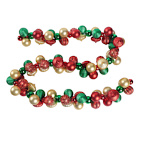 Classic Christmas Red, Green & Gold Shatterproof Garland, 72"