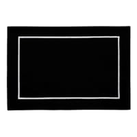 S/4 13X19 Black With White Embroidery Placemats