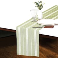 14X72 Green With Ivory Stripes Runner
