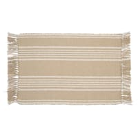 Set of 4 Natural Woven Placemat with White Stripes, 13x19