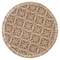 Natural Jute with Diamond Print Round Placemat, 15"