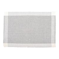 Set of 4 Grey & White with White Border Woven Placemats, 13x19