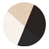 Set of 4 Black & White Slice Design Jute Placemats, 15"