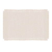 Set of 4 Ivory Zara Placemat with Fringe, 14x19