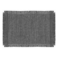 Set of 4 Black & Grey Zara Placemat with Fringe, 14x19