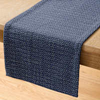 Navy Rustic Grid Table Runner, 14x72